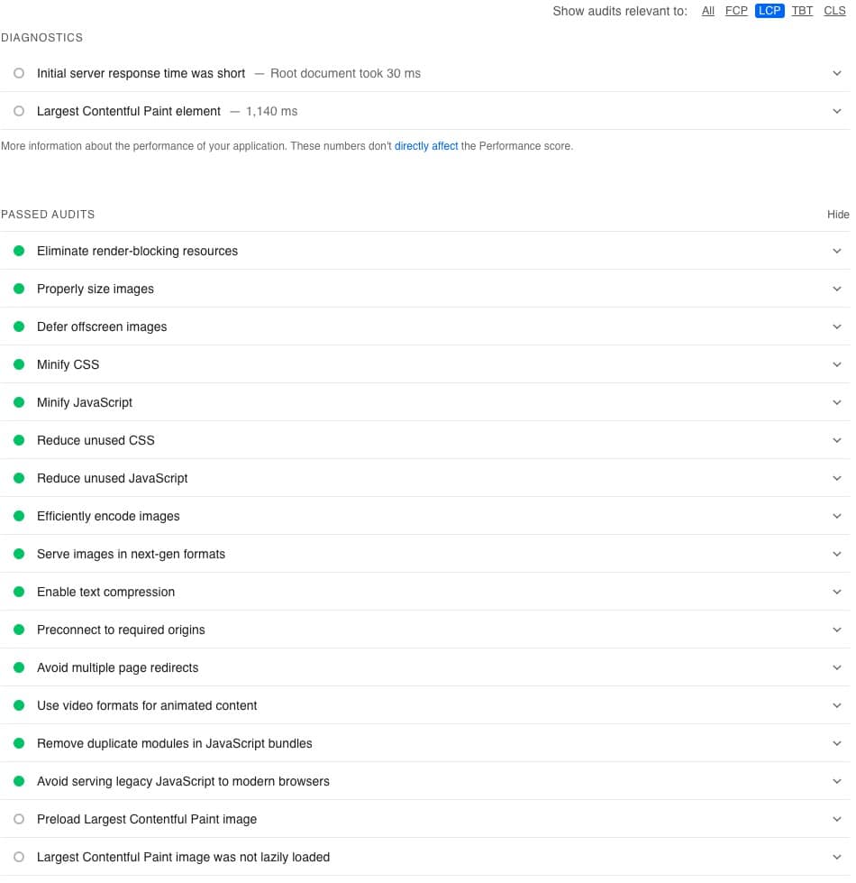 LCP, largest content paint, google page speed optimization