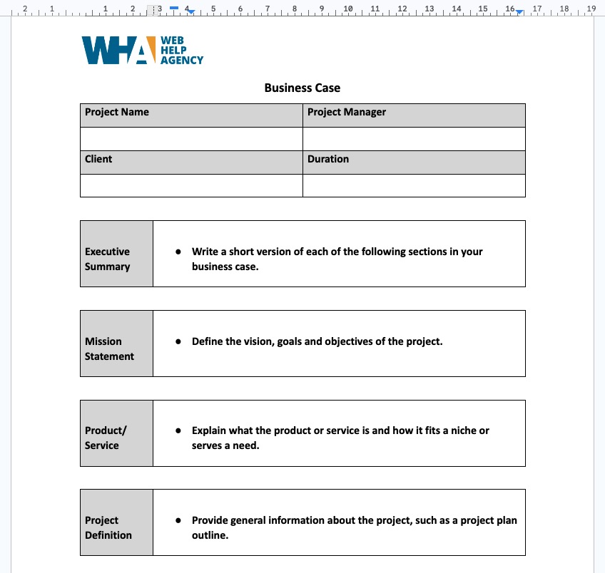 Business Case Template