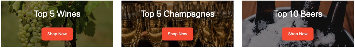 GoodWine top categories WordPress pattern