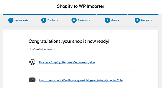 Shopify to Woocommerce migration done