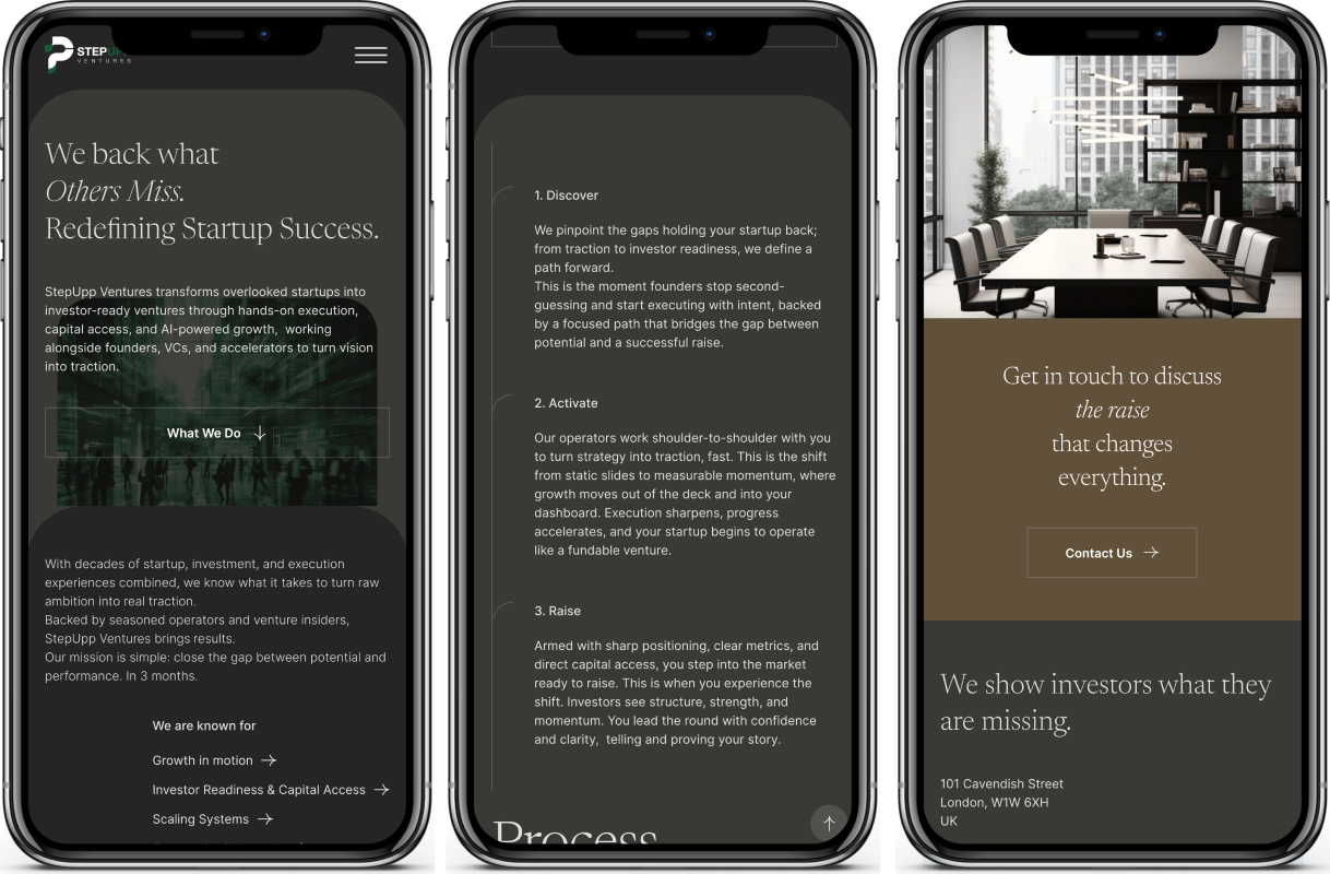 iPhone Stepup portfolio website