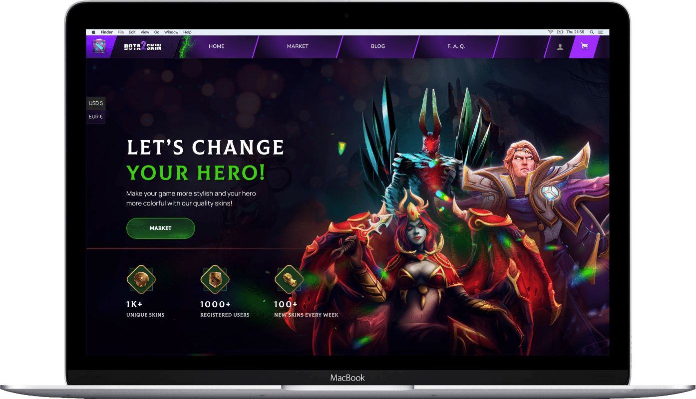 Dota2Skin website developer Laptop view