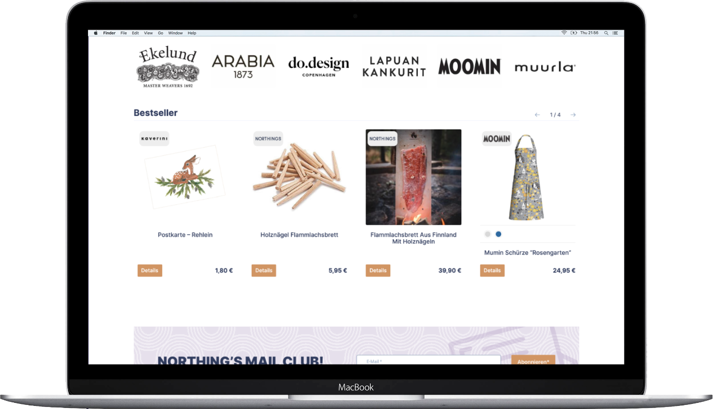 Northings website development Laptop view