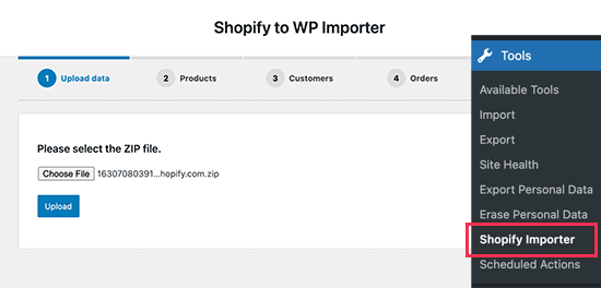 Upload CSV Shopify products into Woocommerce